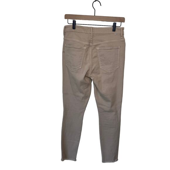 MOTHER High Waisted Looker Ankle Fray Wash: Khaki Size 27 - Picture 2 of 10